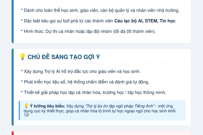 THÔNG BÁO KHẨN: TÍCH CỰC HƯỞNG ỨNG VÀ THAM GIA CUỘC THI “ỨNG DỤNG TRÍ TUỆ NHÂN TẠO VÀO CUỘC SỐNG – AI FOR LIFE” NĂM 2026