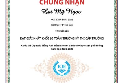 TỰ HÀO VINH DANH NHỮNG “NHÀ LEO NÚI” XUẤT SẮC TẠI CUỘC THI OLYMPIC TIẾNG ANH TRÊN INTERNET (IOE) CẤP TRƯỜNG