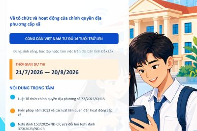 THÔNG BÁO THAM GIA CUỘC THI TRỰC TUYẾN TÌM HIỂU PHÁP LUẬT VỀ CHÍNH QUYỀN ĐỊA PHƯƠNG CẤP XÃ
